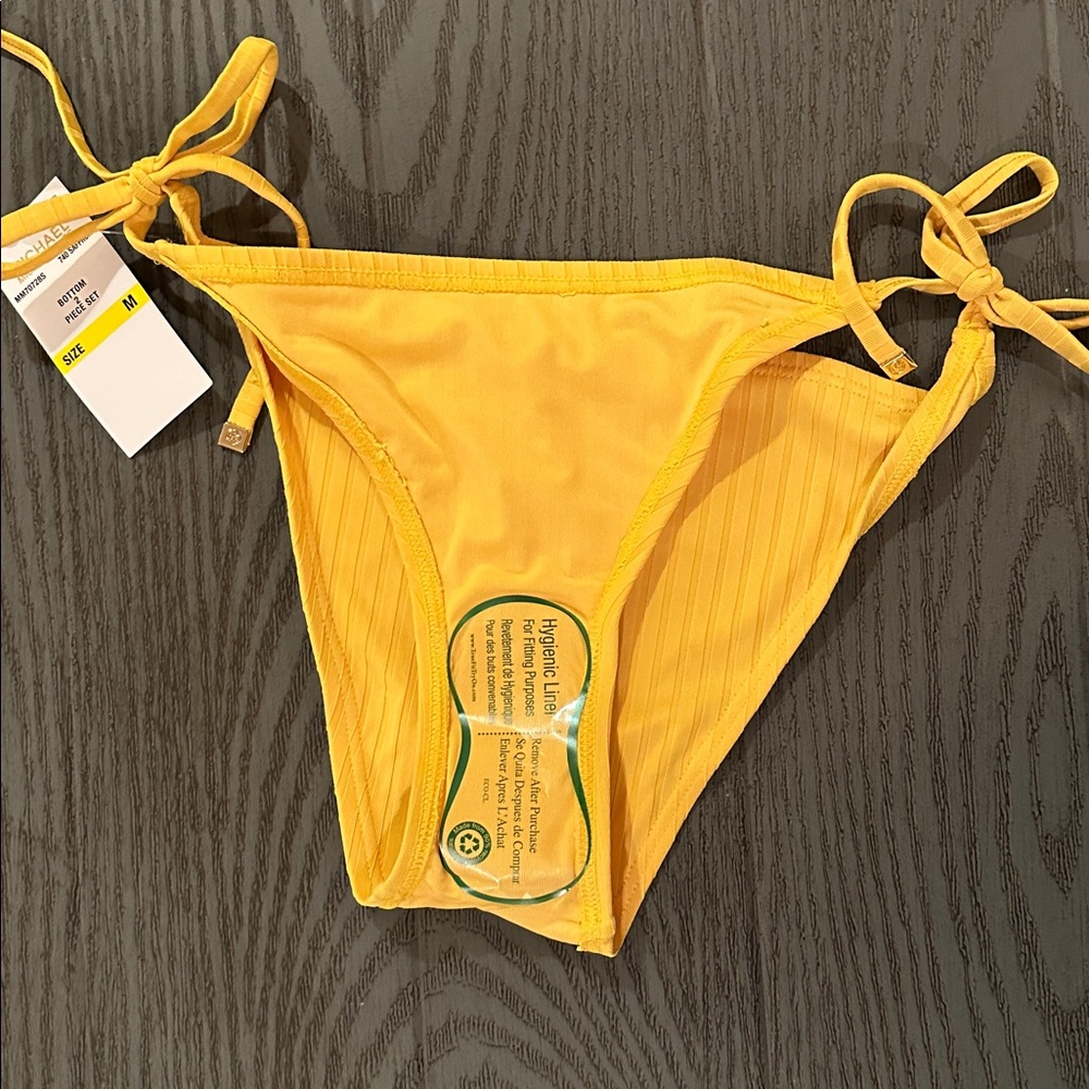Michael Kors Yellow Ribbed String Bikini Set - Picture 10 of 11